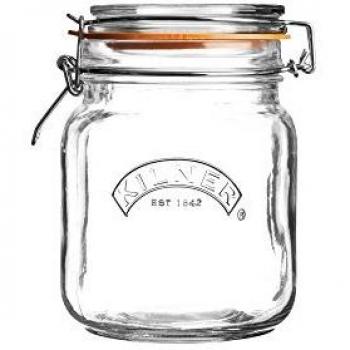 Kilner 1L Square Clip Top Glass Food Storage Jar 1000ml