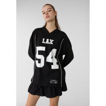 Stradivarius Schwarz Sweatshirt mit Sportprint M