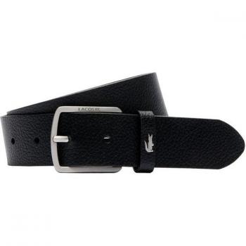 Lacoste Belt Premium: Cuero Negro con Motivo de Cocodrilo
