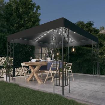Gazebo con Stringa di Luci LED 3x3 m Antracite cod mxl 66164