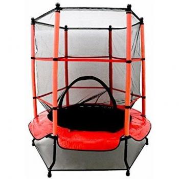 NEW! 55 Kids Trampoline with Safety Net Enclosure & Red Cover for Garden Outdoors