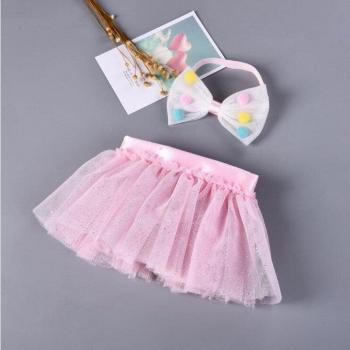 Falda de lentejuelas blanca estilo europeo para bebés