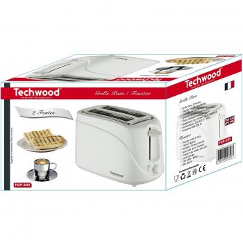 Techwood TGP‑202 : Grille‑Pain 2 Tranches – Couleur Blanc