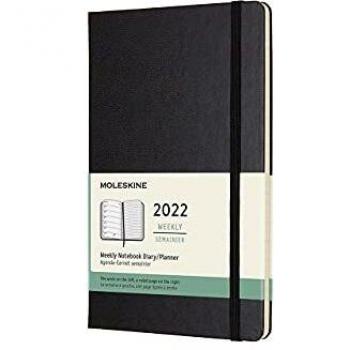 Agenda Anual 2022 Moleskine Large Semana Vista Tapa Dura Negro