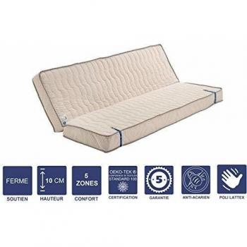 Matelas X‑Force Clic Clac 140x200 10 cm – 5 Zones de Confort – Noyau Poli‑Latex