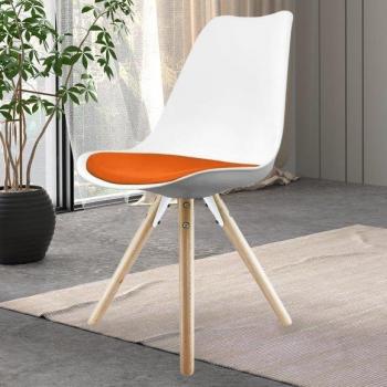 Soho Orange Plastic Dining Chair with Pyramid Legs