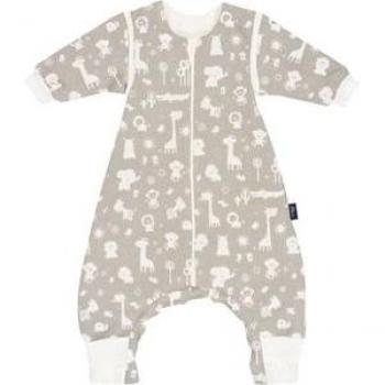 Pigiama Alvi® con maniche staccabili animali zoo taupe