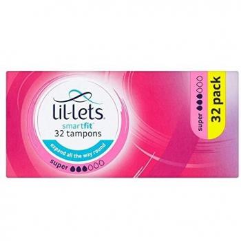 Lil-Lets Non-Applicator Super Tampons – 32 Count, Medium to Heavy Flow