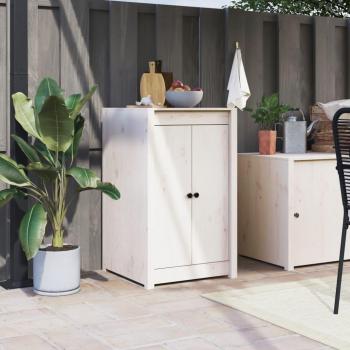 VidaXL Cabinet for Outdoor Kitchen in White Solid Pine Wood