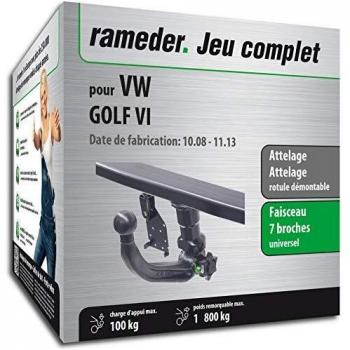 Attelage démontable pour VW Golf VI avec faisceau 7 broches
