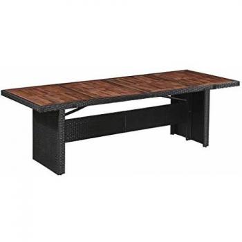 Tavolo da Giardino in Rattan Sintetico e Legno Massello 240x90x74 cm