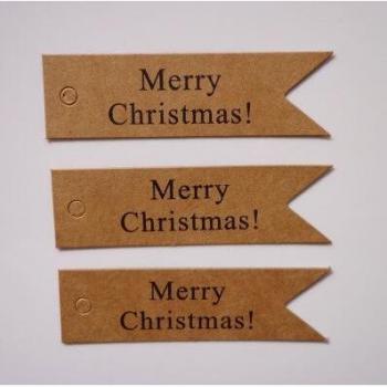 Étiquettes en papier Kraft Merci faites main, 100 pièces