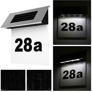 Solar Street Number Plaque – Weather‑Proof Stainless Steel