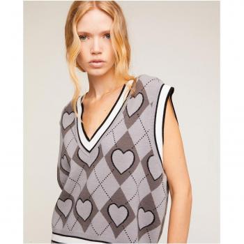 Chaleco de punto para mujer con diseño jacquard