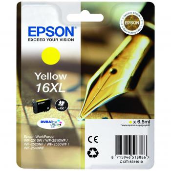 Cartouche de recharge Epson XL 16XL – Jaune, haute performance pour modèles WF-2520NF et suivants