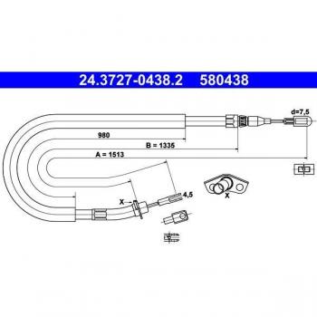 Frein à main câble ATE 24.3727‑0438.2