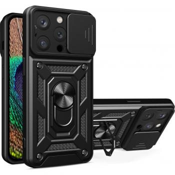 Coque Renforcée iPhone 15 Pro Max Noir avec Protection de Caméra