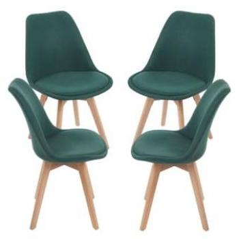 Set de 4 Sillas Synk de Tela Verde