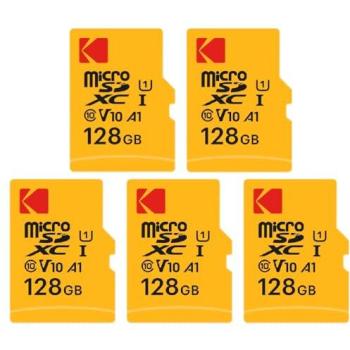 Kodak Pack 5×128 Go Micro SDXC – Haute Vitesse, Sécurité Garantie