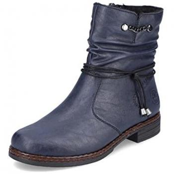 Rieker Glitzer‑Stiefelette – Geraffter Schaft, Damen, blau