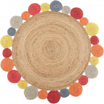 Cuna de Colores: Alfombra Redonda de Yute 140 cm