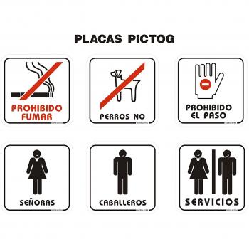 Placa Pictograma Señoras Autoadhesiva 110x110mm Poliestireno Blanco