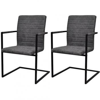 VidaXL Sedie da Pranzo Sbalzo Grigie in Similpelle