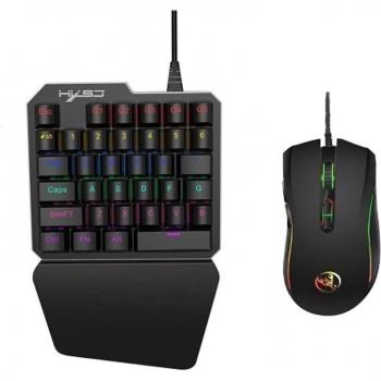 USB Wired Gaming Combo: Compact Backlit Keyboard with Optical Mouse for Gamers on PC, PS4, Xbox