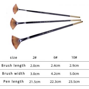 Pinceaux Art Noir – Pack 3 Pièces Manches en Bois