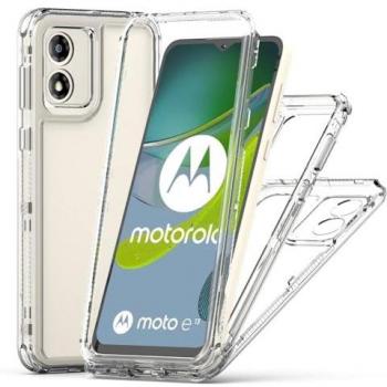 Coque transparente 360° pour Motorola Moto E13 avec film de protection