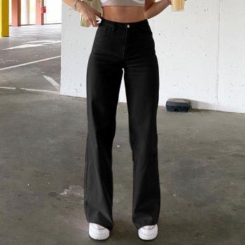 Solide khaki Jeans für Frauen
