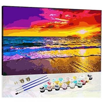 6” x 20” Paint by Numbers Acrylic Kit for Beginners – Includes 3 Brushes