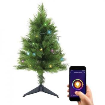 Xanlite Sapin de Noël LED KOZii 150cm, Guirlande Lumineuse Connectée, Multimodes d'Éclairage, Synchronisation Musique, Vert