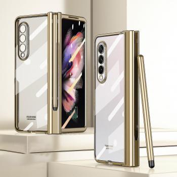 Funda a Prueba de Golpes Transparente con Soporte para Bolígrafo S para Samsung Galaxy Z Fold 3 5G