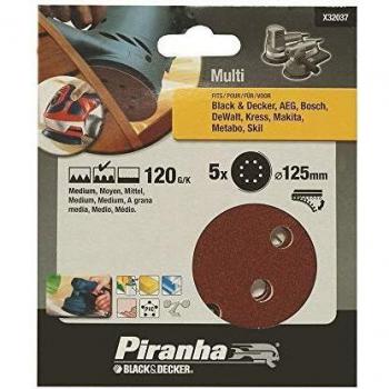 Black and Decker Piranha Quick Fit ROS Sanding Discs 125mm 120g