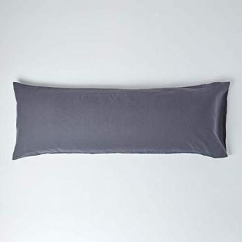 Dark Grey Linen-Blend Body Pillowcase by Homescapes