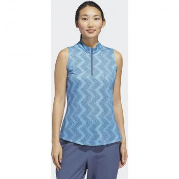Blue 152nd Open Royal Troon Women's Sleeveless Polo by Adidas Ultimate Print
