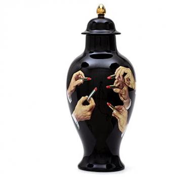 Vase TOILETPAPER 46,5 cm, schwarz, Lippenstifte