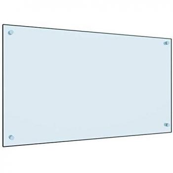 VidaXL Kitchen Backsplash White 90 x 50 cm Tempered Glass