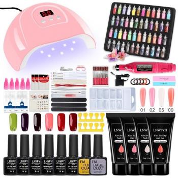 Set Profesional de Uñas Acrílicas con Máquina de Secado