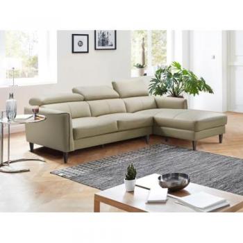 Salon Luxe SALVI – canapé en cuir de buffle beige