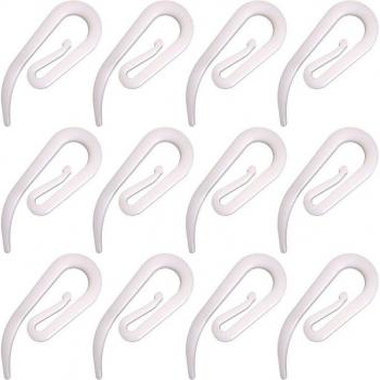 Set of 30 White Nylon Curtain Hooks for Use with Header Tape
