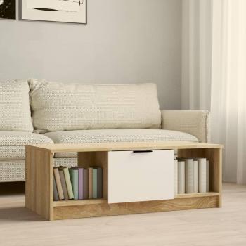 102x50x36 cm White and Sonoma Oak Coffee Table
