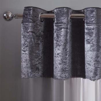 Sienna Crushed Velvet Voile Net Curtain Eyelet