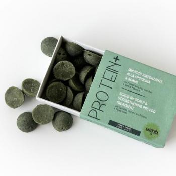 Impacco Rinforzante e Scrub per Capelli alla Spirulina