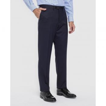 Emidio Tucci Pantalón liso azul de traje para hombre regular