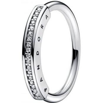 Anillo Pandora Signature con un recubrimiento en oro rosa de 14k I-D Pavé