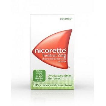 Nicorette 2 mg Chicles Sabor Fruta Fresca 105 Chicles