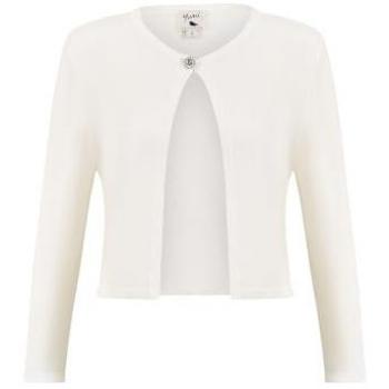 Gilet Court Yumi à Boutons Brillants Blanc