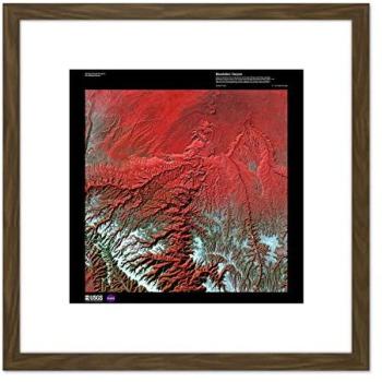 Artery8 Utah Canyon Satellite Map – Brown Wood Frame